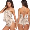 Elegant Ekouaer Silk Pajamas Set for Women - Satin Backless Lingerie Cami Top & Shorts Nightwear - Image 4